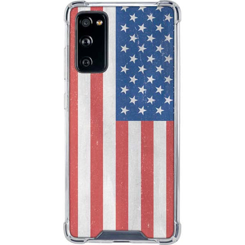 American Flag Distressed Galaxy S20 FE Clear Case